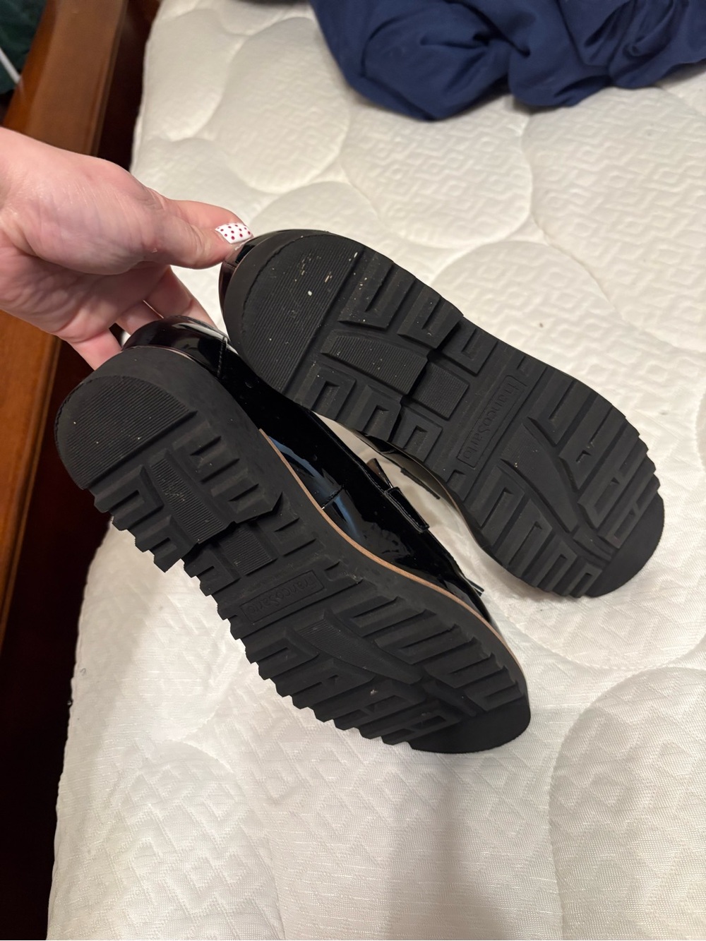 Franco Sarto Black Patent Tassel Loafers - Picture 3 of 4